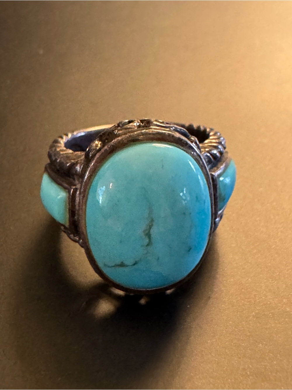 Vintage Sterling Silver Turquoise Ring - Size 5